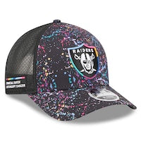 Youth Las Vegas Raiders New Era Black 2025 NFL Crucial Catch 9FORTY Adjustable Hat