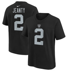 Youth Las Vegas Raiders Ashton Jeanty Nike Black 2025 NFL Draft First Round Pick Name & Number T-Shirt