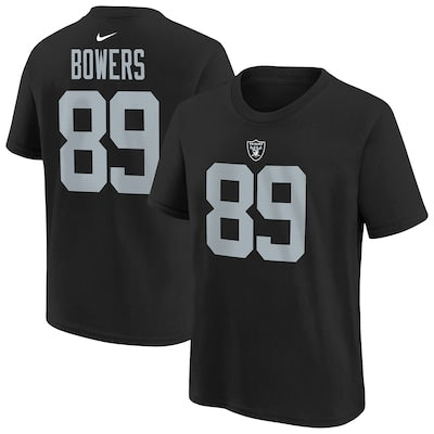 Youth Las Vegas Raiders Brock Bowers Black Nike Player Name & Number T-Shirt