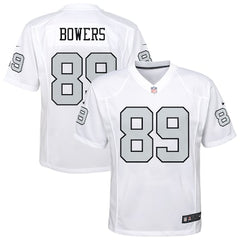 Youth Las Vegas Raiders Brock Bowers Nike White Alternate Game Jersey