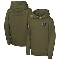 Youth Dallas Cowboys Nike Olive 2025 Salute to Service Club Fleece Hoodie
