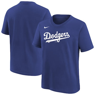 Youth Los Angeles Dodgers  Nike Royal Wordmark T-Shirt