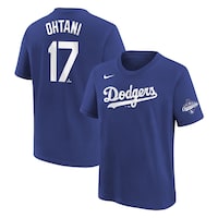 Youth Los Angeles Dodgers Shohei Ohtani Nike Royal 2025 World Series Champions Name & Number T-Shirt