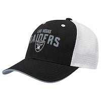 Youth Las Vegas Raiders Outerstuff Black Core Lockup Trucker Adjustable Hat