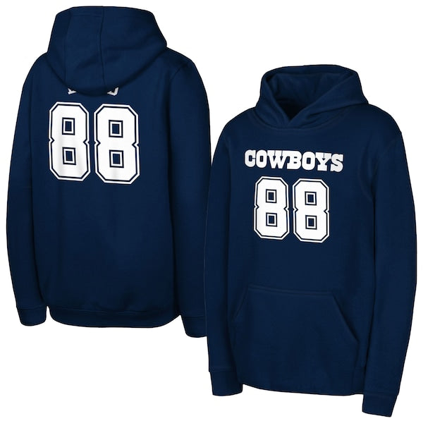 Youth Dallas Cowboys CeeDee Lamb Outerstuff Navy Mainliner Player Name & Number Hoodie