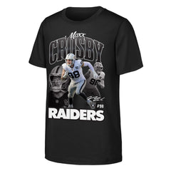 Youth Las Vegas Raiders Maxx Crosby Outerstuff Black Triple Pic T-Shirt