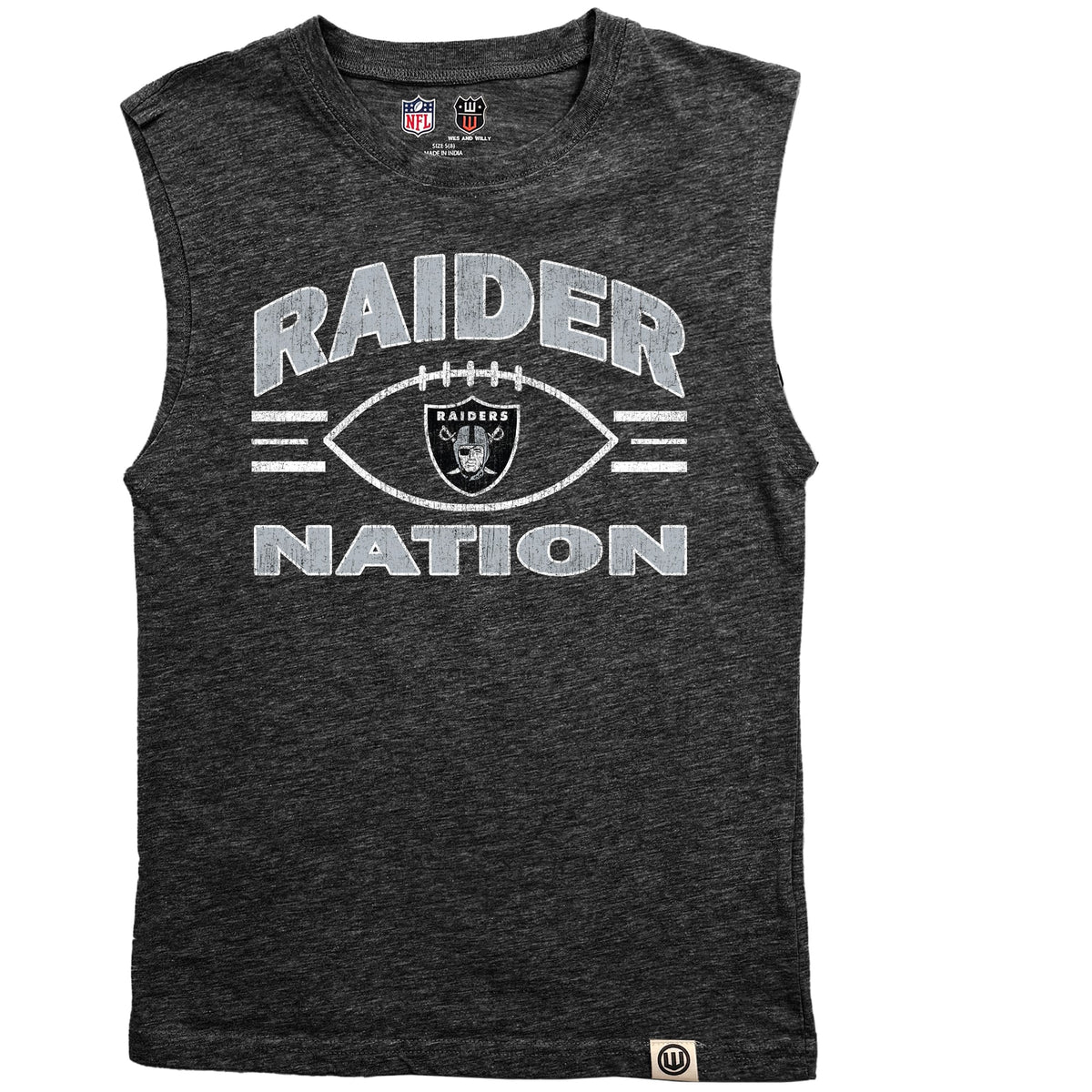 Youth Las Vegas Raiders  Wes & Willy Black Muscle Tank Top