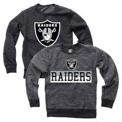 Youth Las Vegas Raiders  Wes & Willy Black Reversible Fleece Pullover Sweatshirt